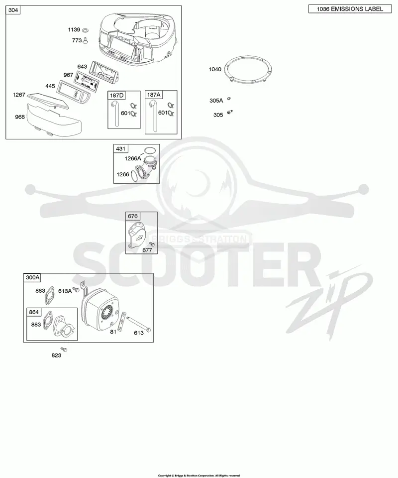 Air Cleaner, Blower Housing, Exhaust System