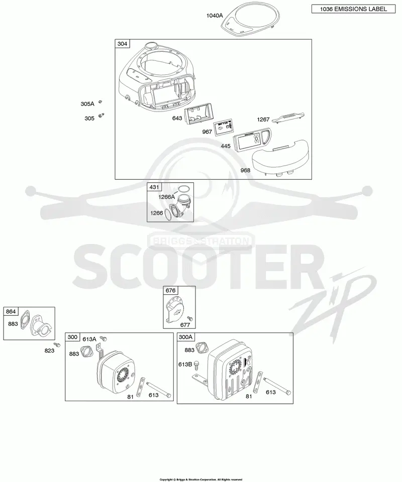 Air Cleaner, Blower Housing, Exhaust System