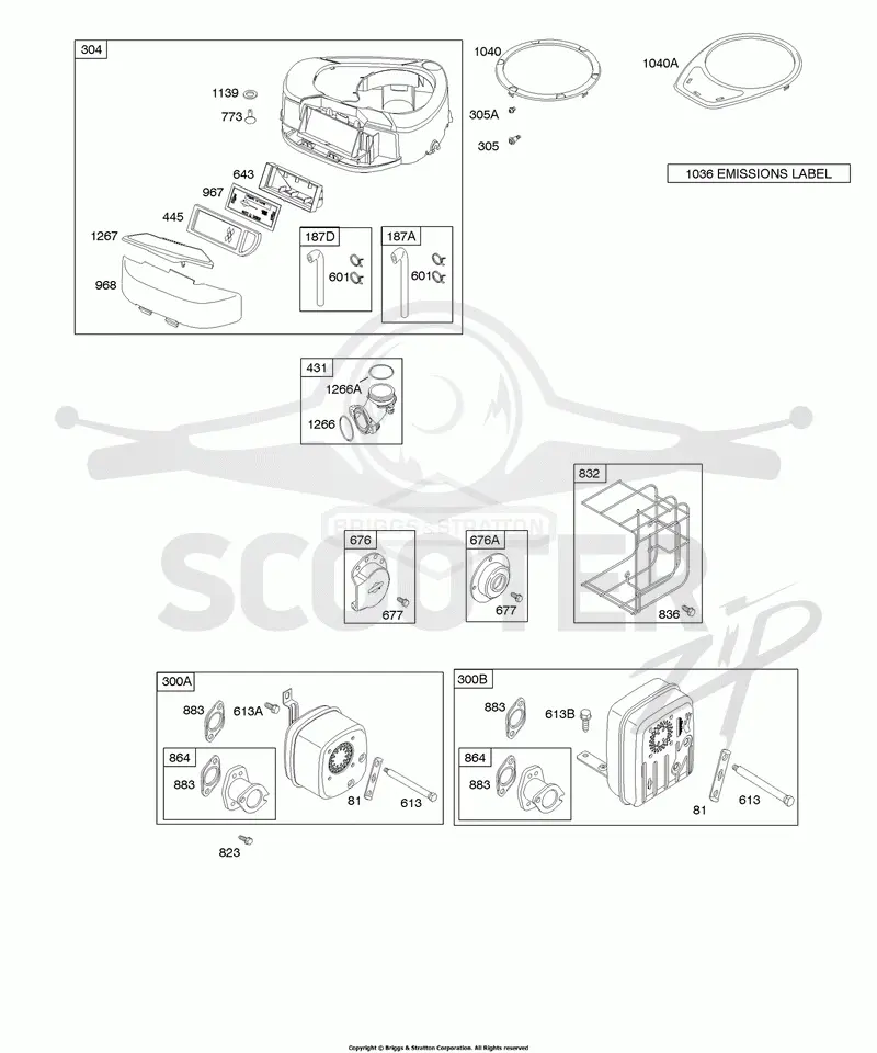 Air Cleaner, Blower Housing, Exhaust System