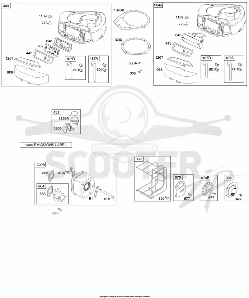 Air Cleaner, Blower Housing, Exhaust System