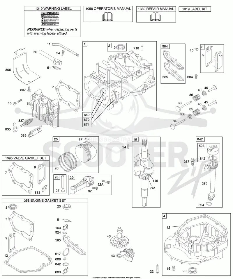 Camshaft, Crankshaft, Cylinder, Engine Sump, Kit/Gasket, Lubrication, Piston Group, Valves