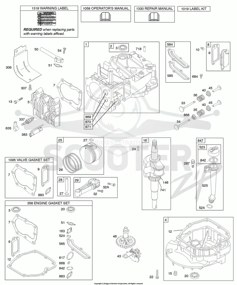 Cam, Crankshaft, Cylinder, Engine Sump, Kit/Gasket, Lubrication, Piston Group, Valves