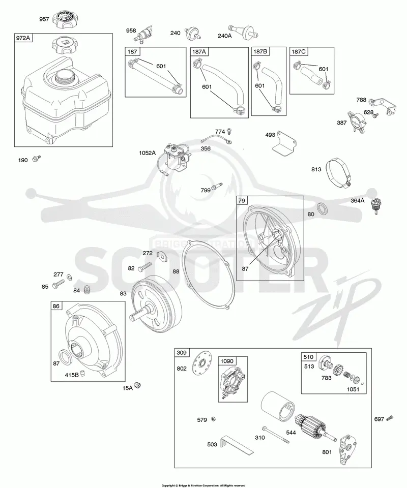 Electric Starter, Fuel Supply, Gear Reduction