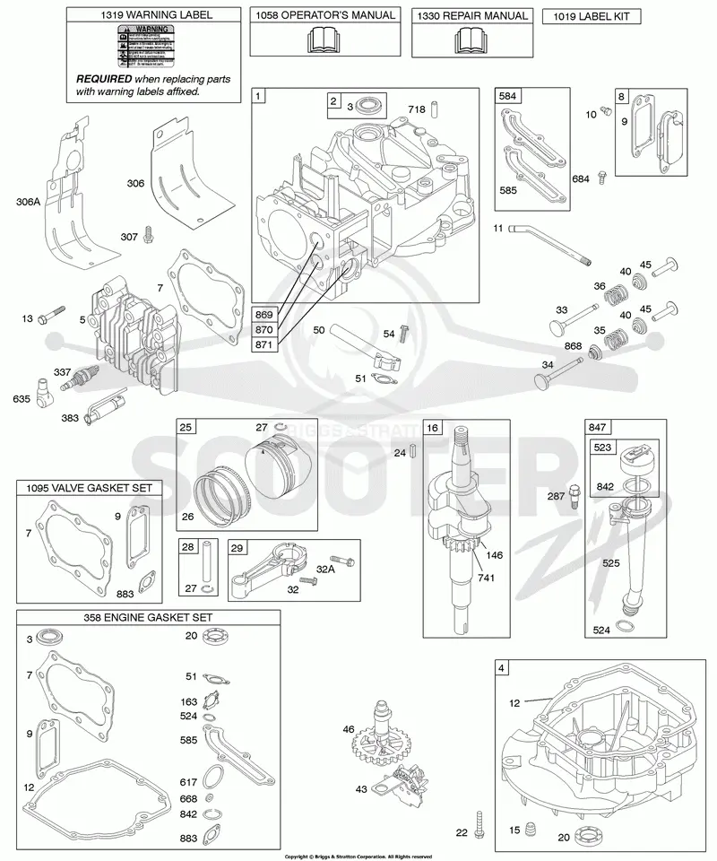 Camshaft, Crankshaft, Cylinder, Engine Sump, Kit/Gasket, Lubrication, Piston Group, Valves