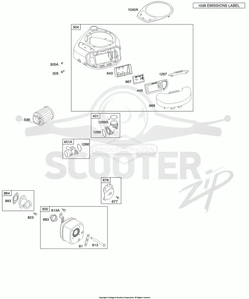 Air Cleaner, Blower Housing, Exhaust System