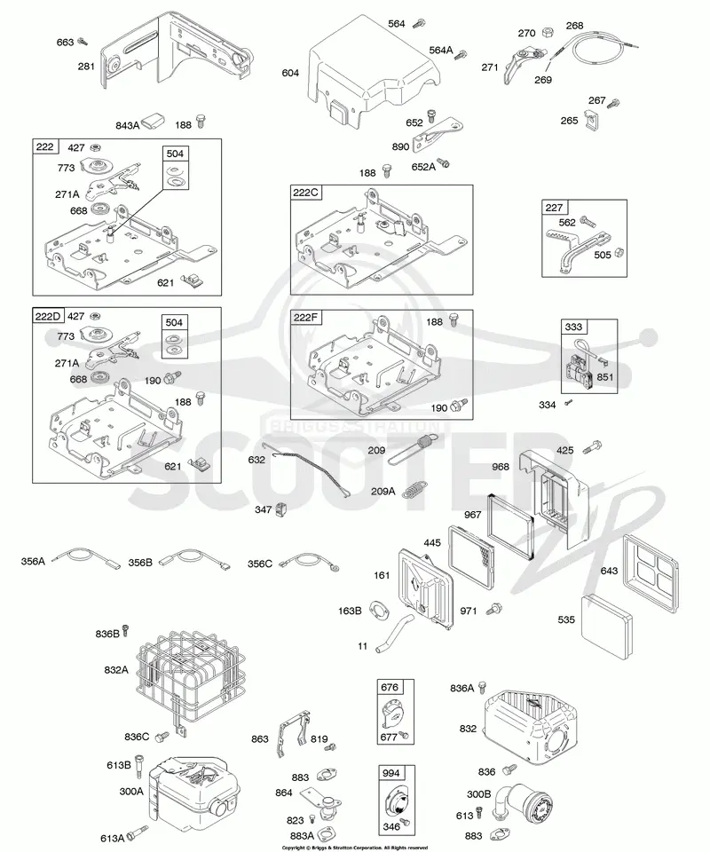 Air Cleaner, Controls, Exhaust System, Governor Springs, Ignition