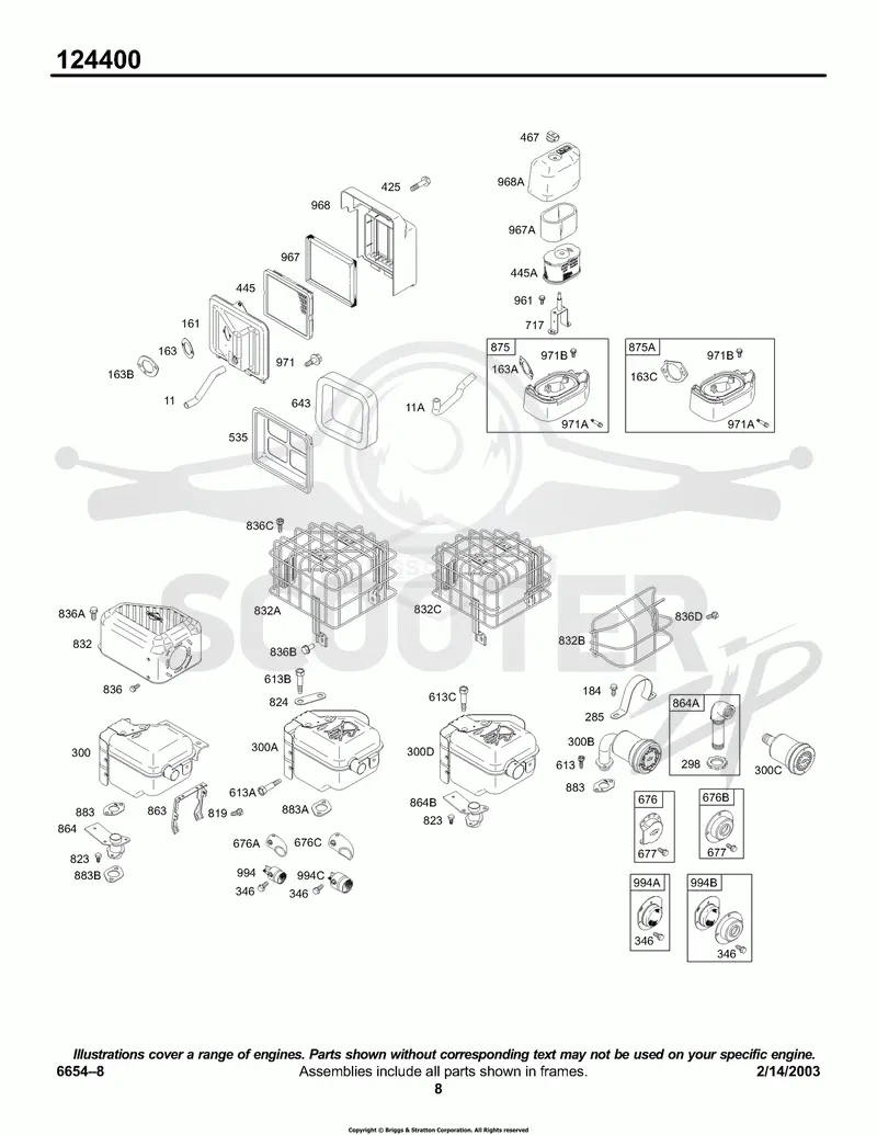 Air Cleaner Group, Muffler Group