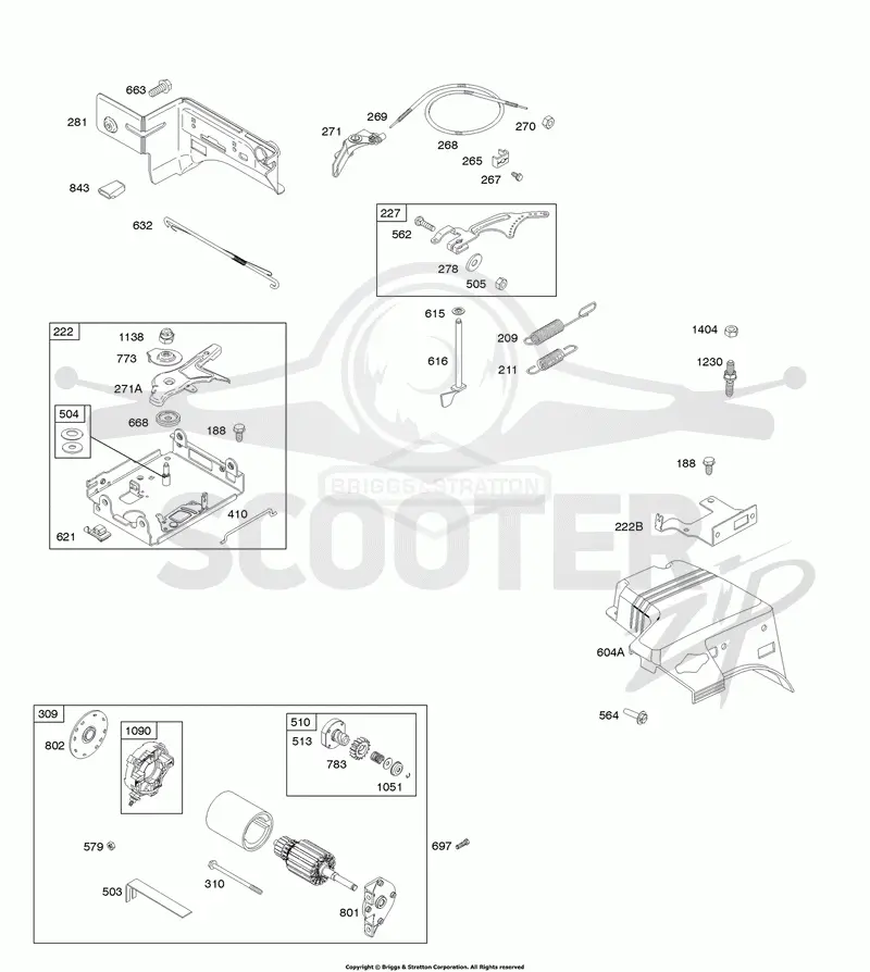 Controls, Electric Starter, Governor Spring