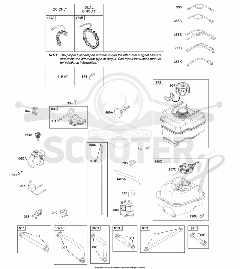 Alternator, Carbon Canister, Fuel supply, Ignition