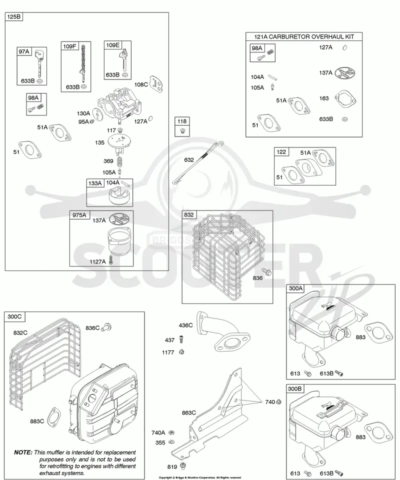 Carburetor, Exhaust System, Kit - Carburetor Overhaul