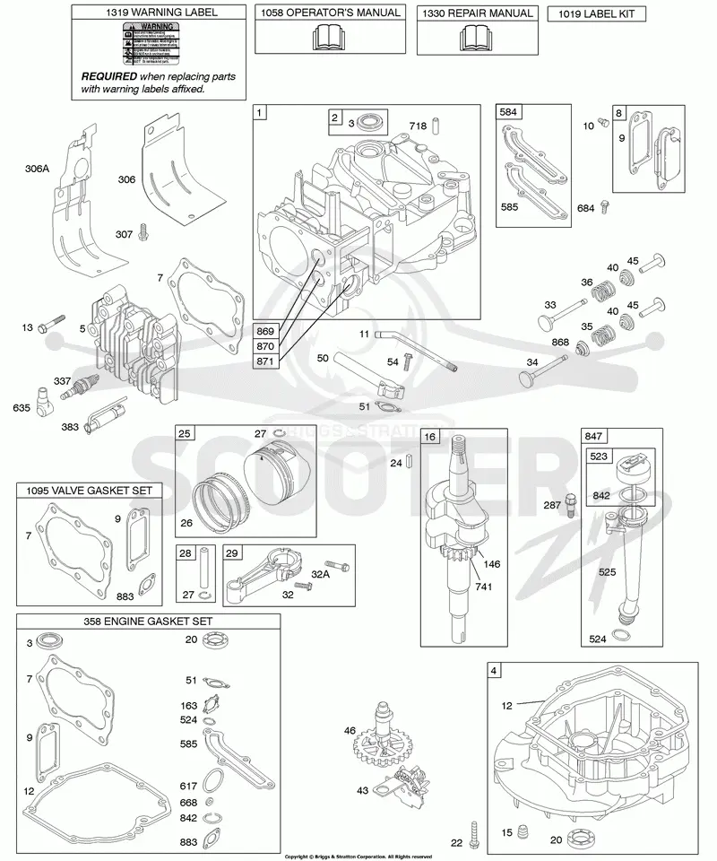 Cam, Crankshaft, Cylinder, Engine Sump, Kit/Gasket, Lubrication, Piston Group, Valves