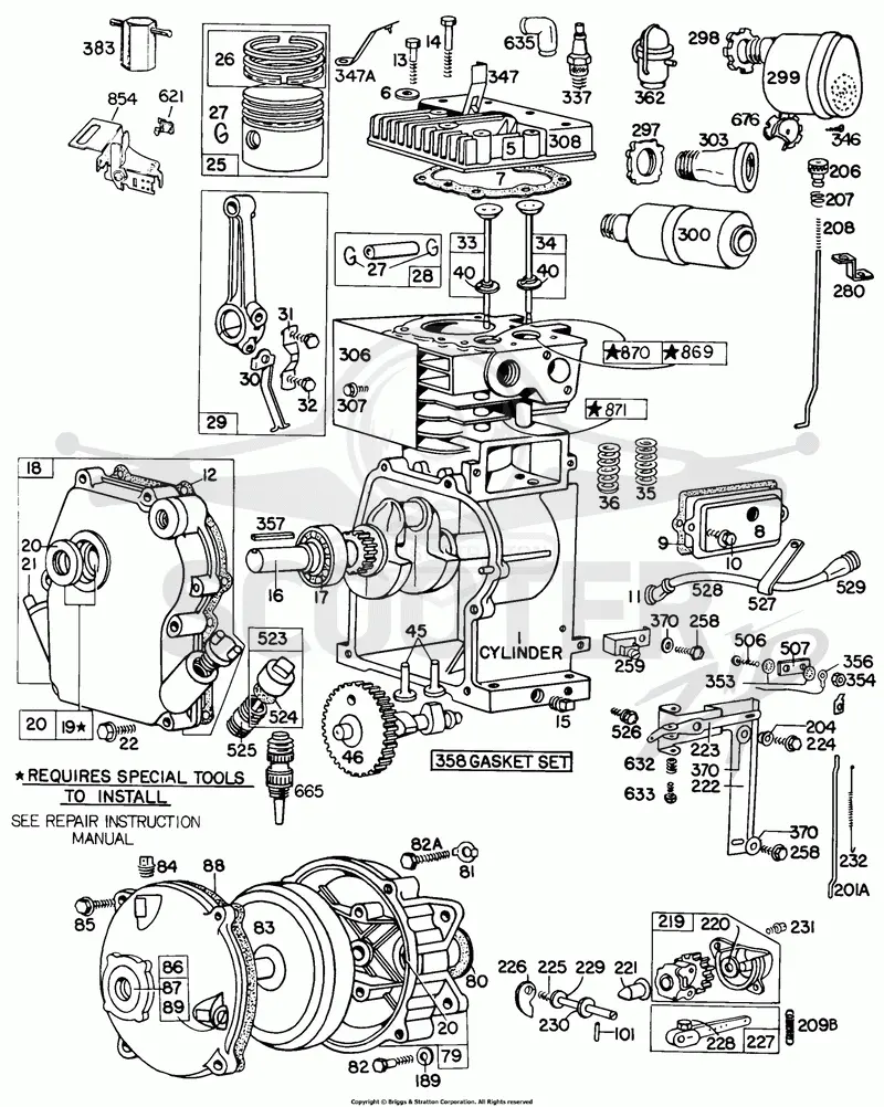 Cyl,Gear Case,Muffler,Piston