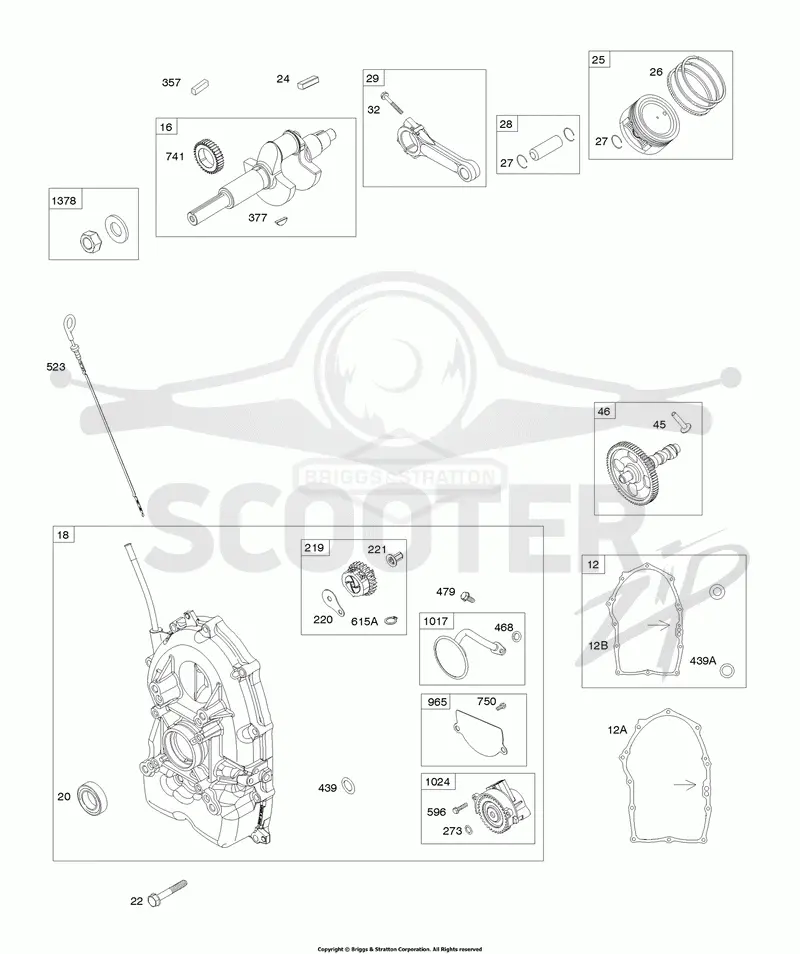 Crankcase Cover, Crankshaft, Piston/Ring/Rods