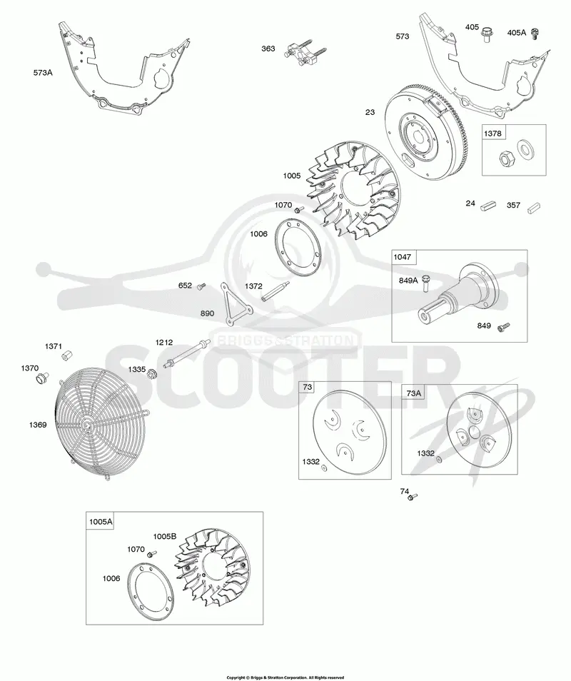 Flywheel, Stub Shaft, Flywheel Fans
