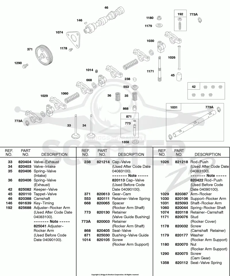 Valves, Springs, Camshaft, Push Rods
