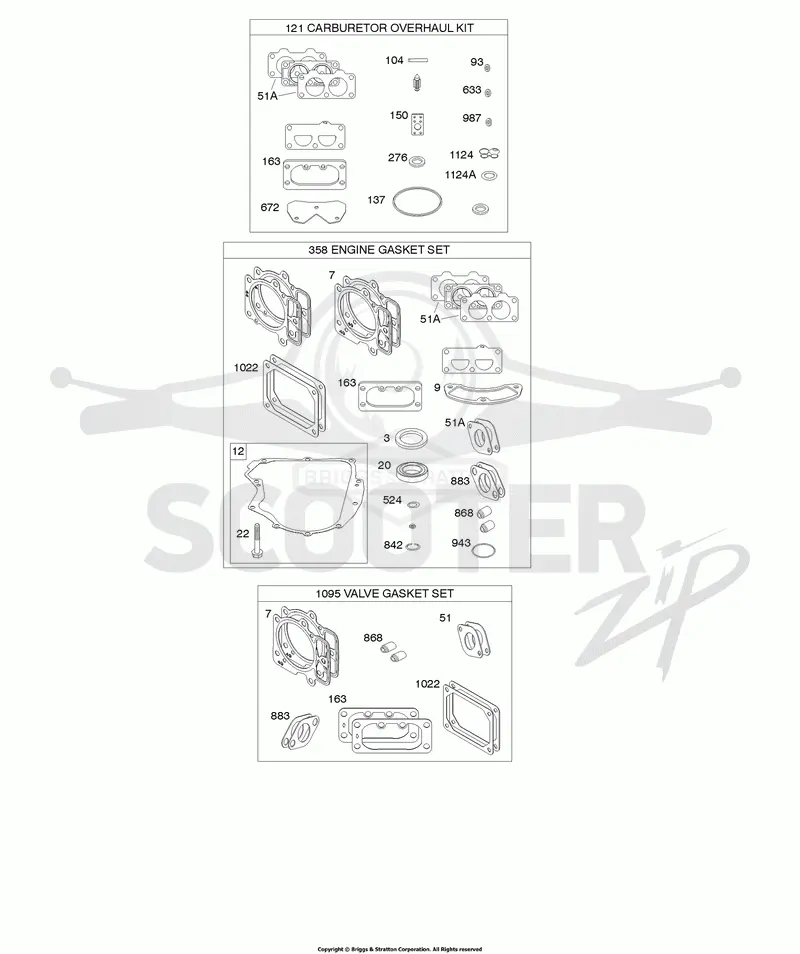 Engine/Valve Gasket Set, Carburetor Overhaul Kit
