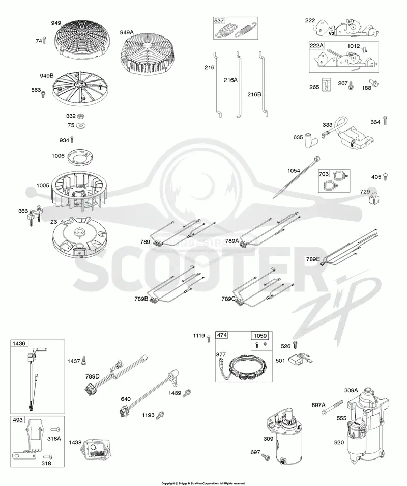 Flywheel, Controls, Wire Harness, Alternator, Starter
