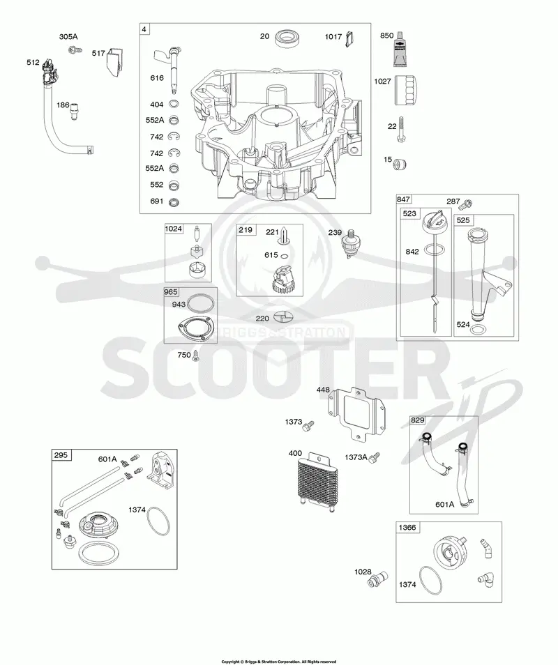 Engine Sump, Oil Cooler, Dipstick/Tube Assembly