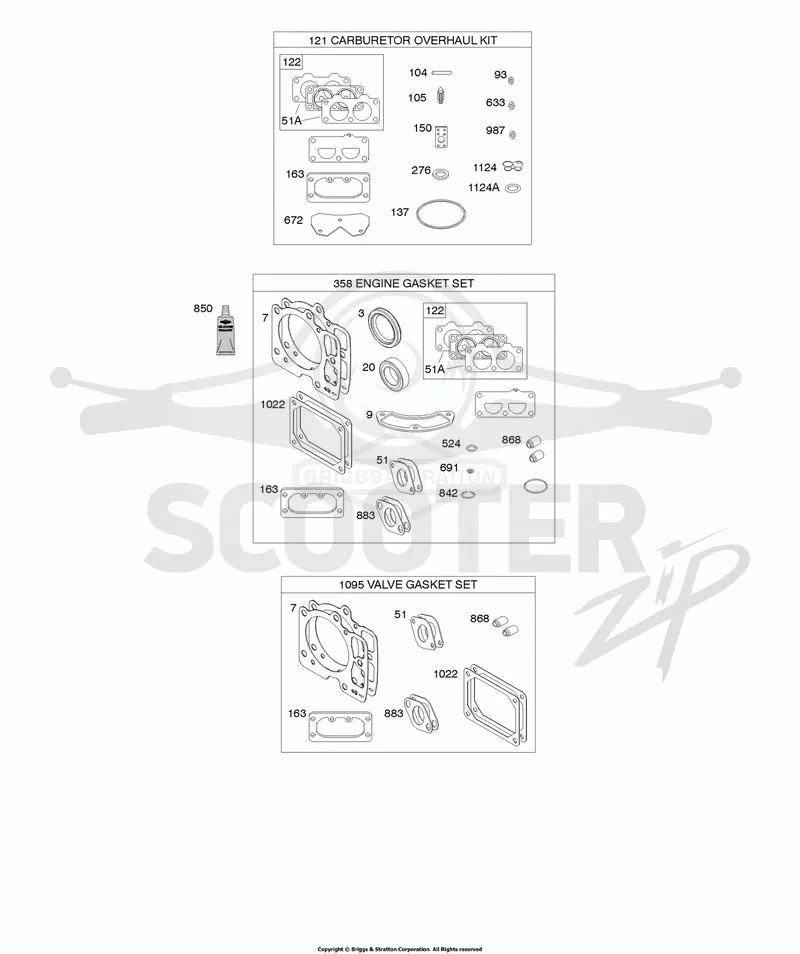 Engine/Valve Gasket Set, Carburetor Overhaul Kit