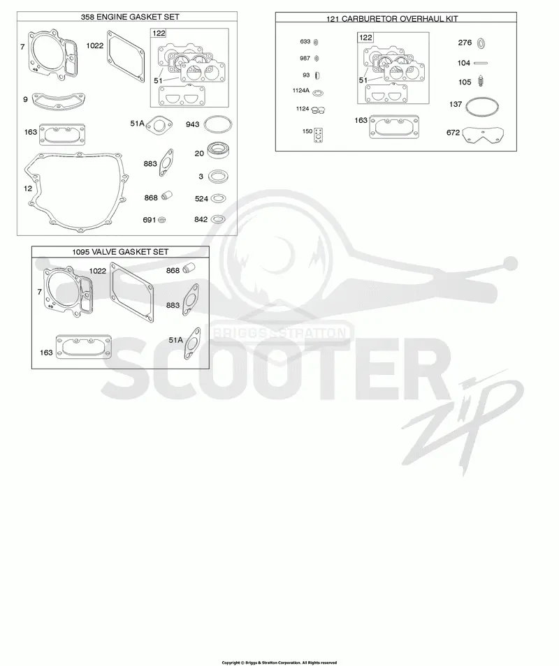 Engine/Valve Gasket Set, Carburetor Overhaul Kit