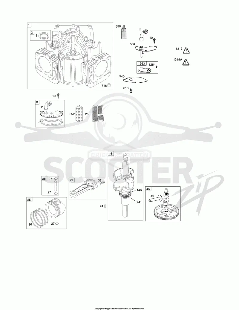 Camshaft, Crankshaft, Cylinder, Piston, Rings, Connectiong Rod