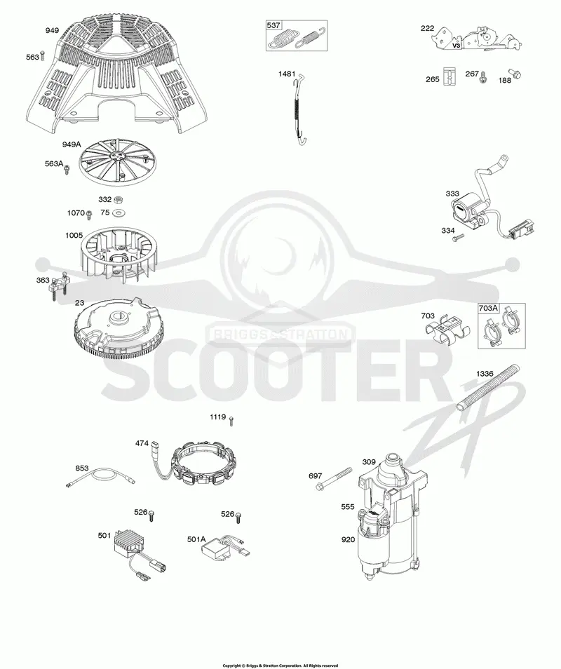 Flywheel, Alternator, Starter