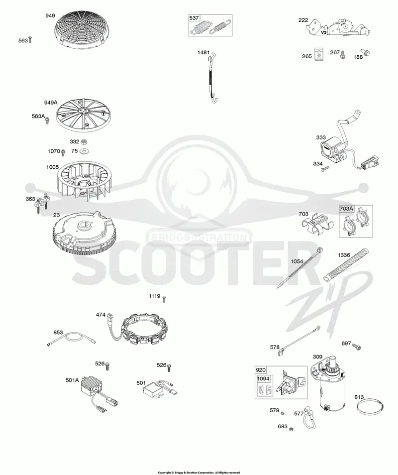 Flywheel, Alternator, Starter