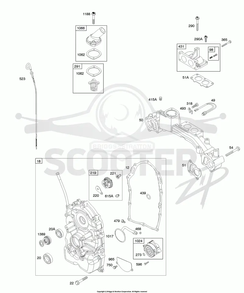 Crankcase Cover, Intake Manifold, Inlet Housing