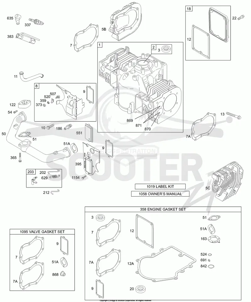 Crankcase Cover/Cylinder, Head, Kit/Gasket Sets - Engine, Kit/Gasket Sets - Valve