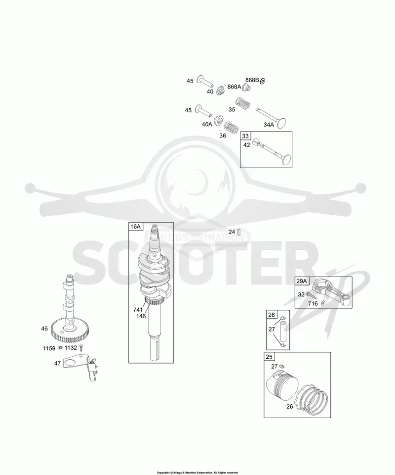 Cam, Crankshaft, Pistons, Valves