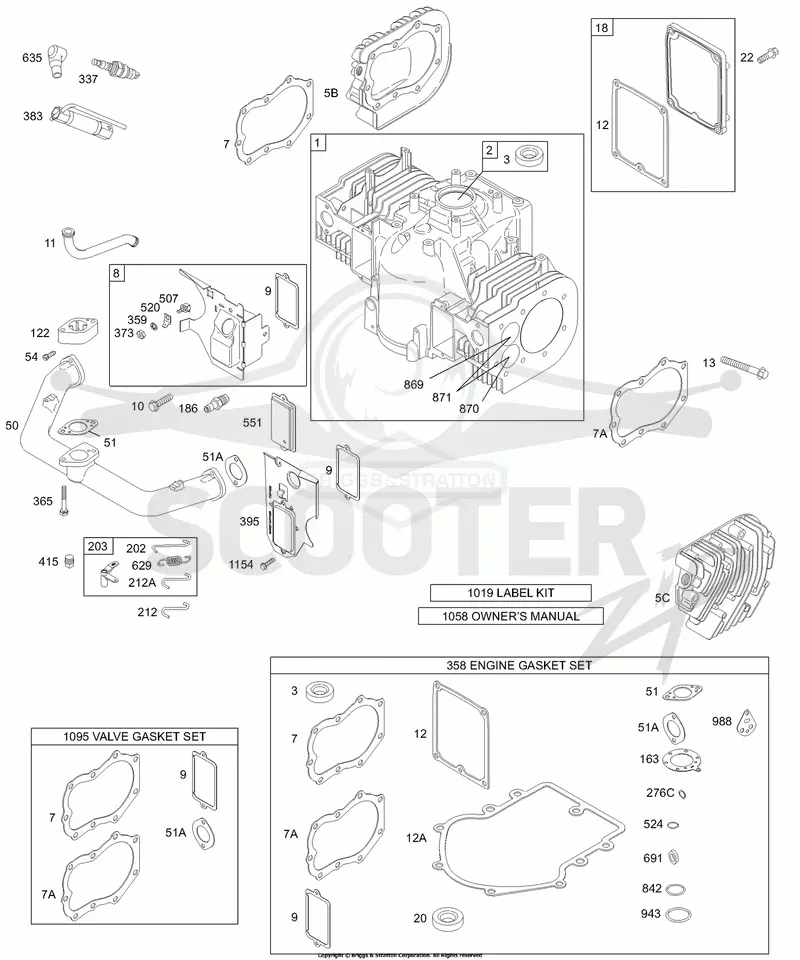 Crankcase Cover/Cylinder, Head, Kit/Gasket Sets - Engine, Kit/Gasket Sets - Valve