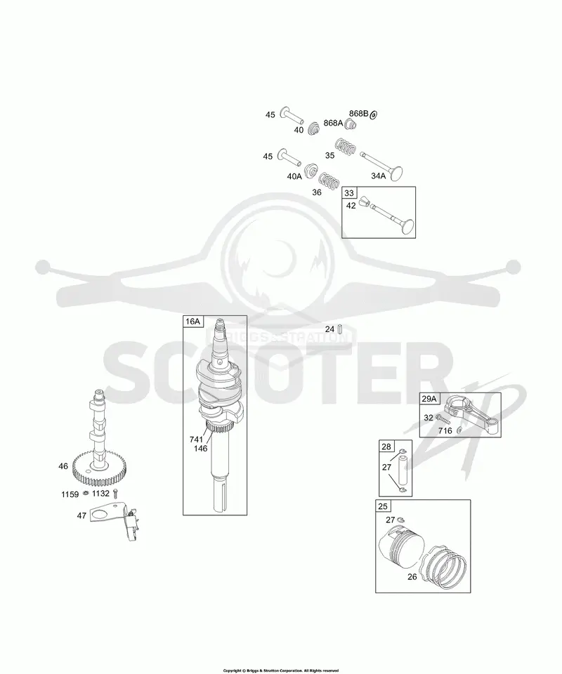 Cam, Crankshaft, Pistons, Valves