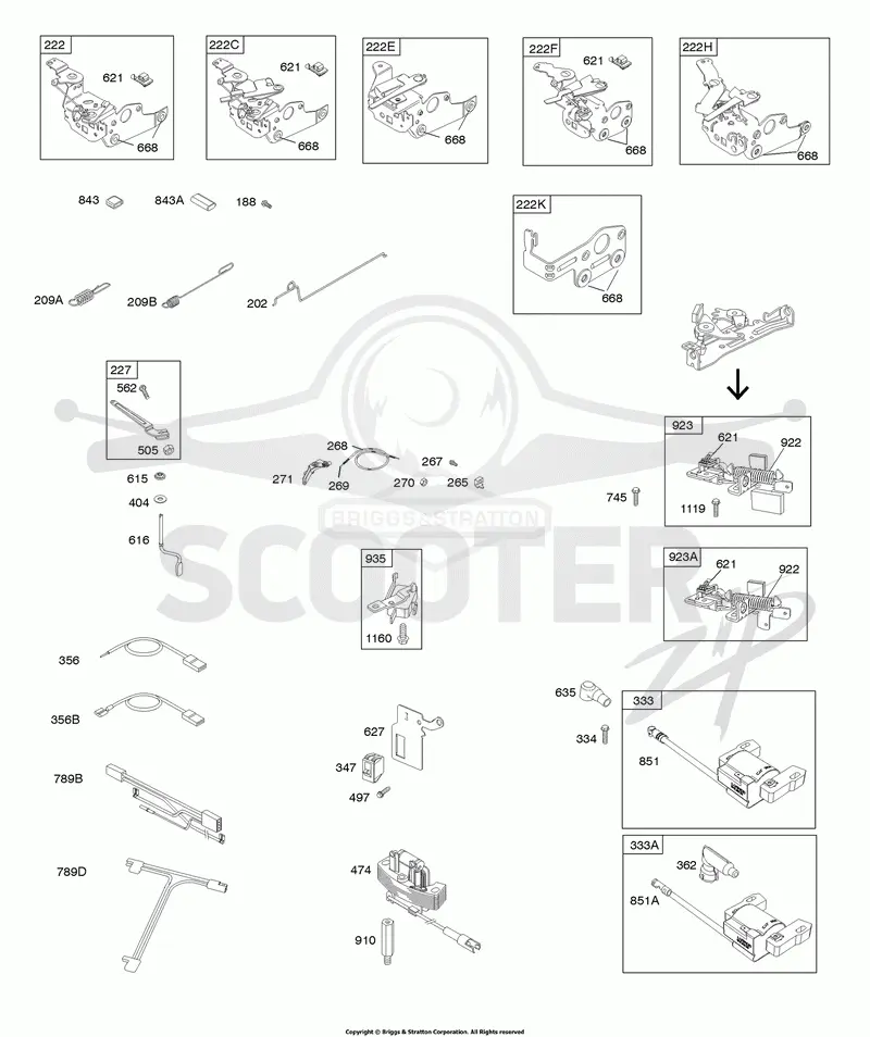 Alternator, Controls, Electrical, Flywheel Brake, Governor Spring, Ignition