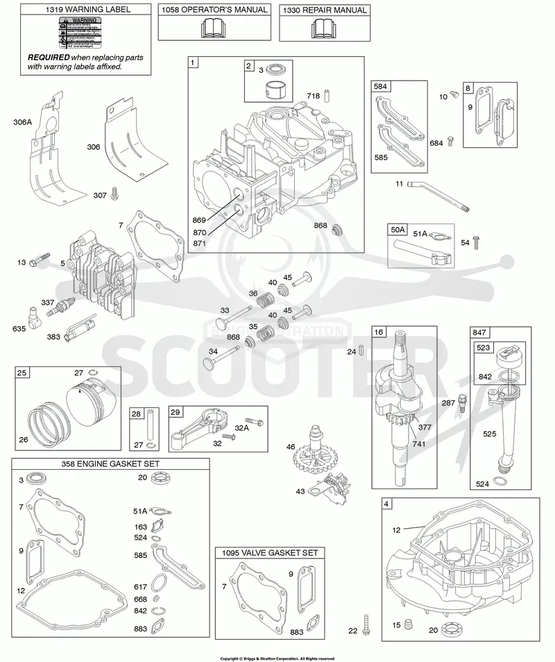 Camshaft, Crankshaft, Cylinder, Engine Sump, Lubrication, Piston Group, Valves