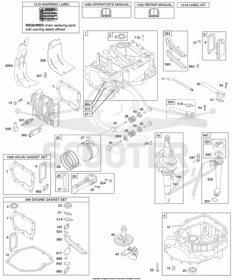 Camshaft, Crankshaft, Cylinder, Engine Sump, Kit/Gasket, Lubrication, Piston Group, Valves
