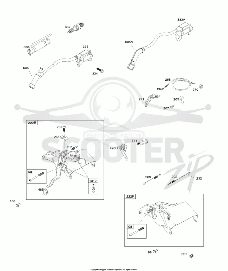 Armature, Controls, Governor Spring, Spark Plug