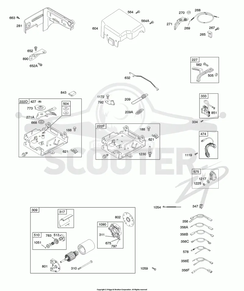Electric Starter, Governor Springs, Ignition