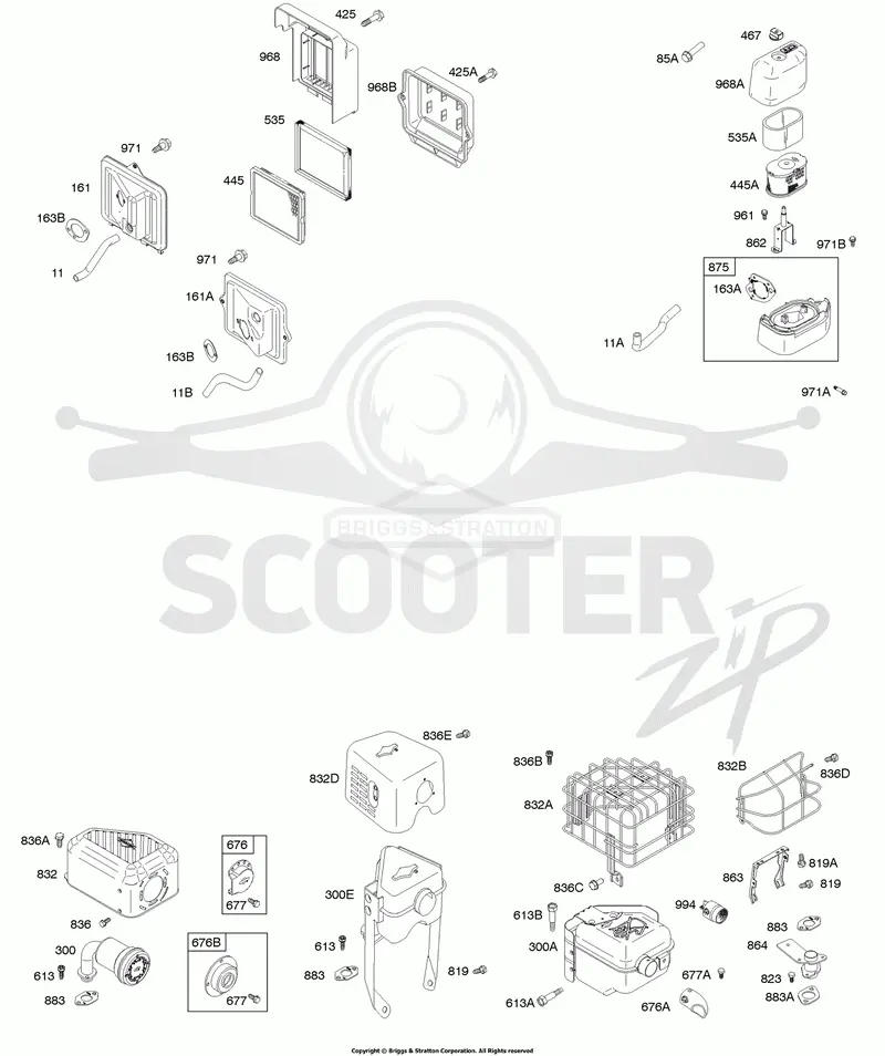 Air Cleaner, Controls, Exhaust System