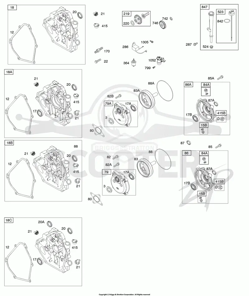 Crankcase Cover, Gear Reduction, Lubrication