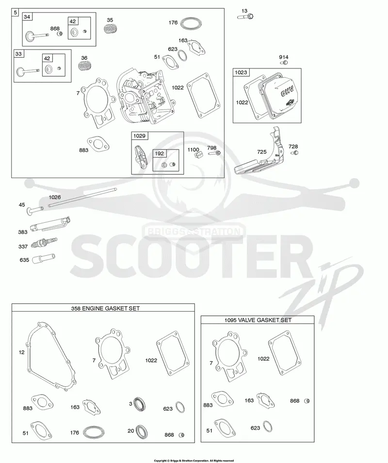 Cylinder Head, Gasket Set - Engine, Gasket Set -Valve
