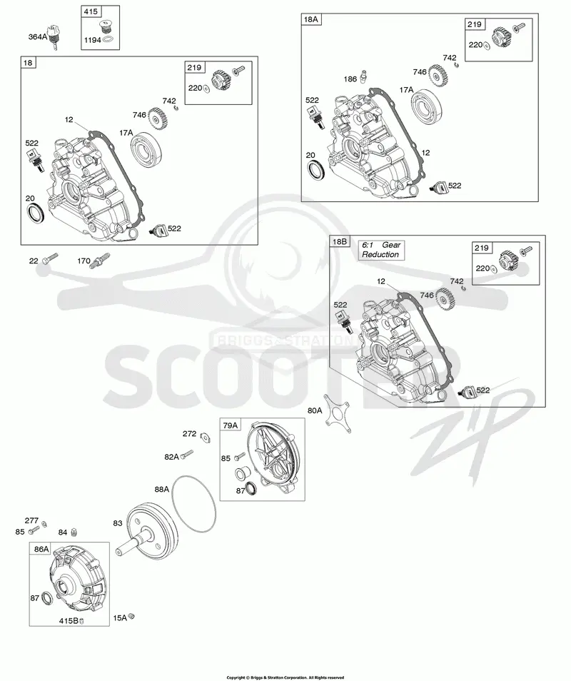 Crankcase Cover, Gear Reduction