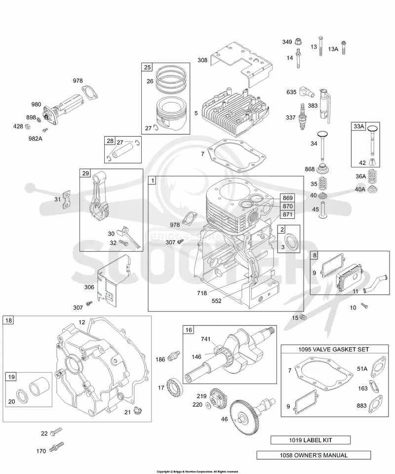 Crankcase/Cover Sump, Cylinder/Piston Group