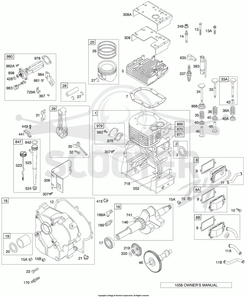 Crankcase/Cover Sump, Crankshaft, Piston, Oil