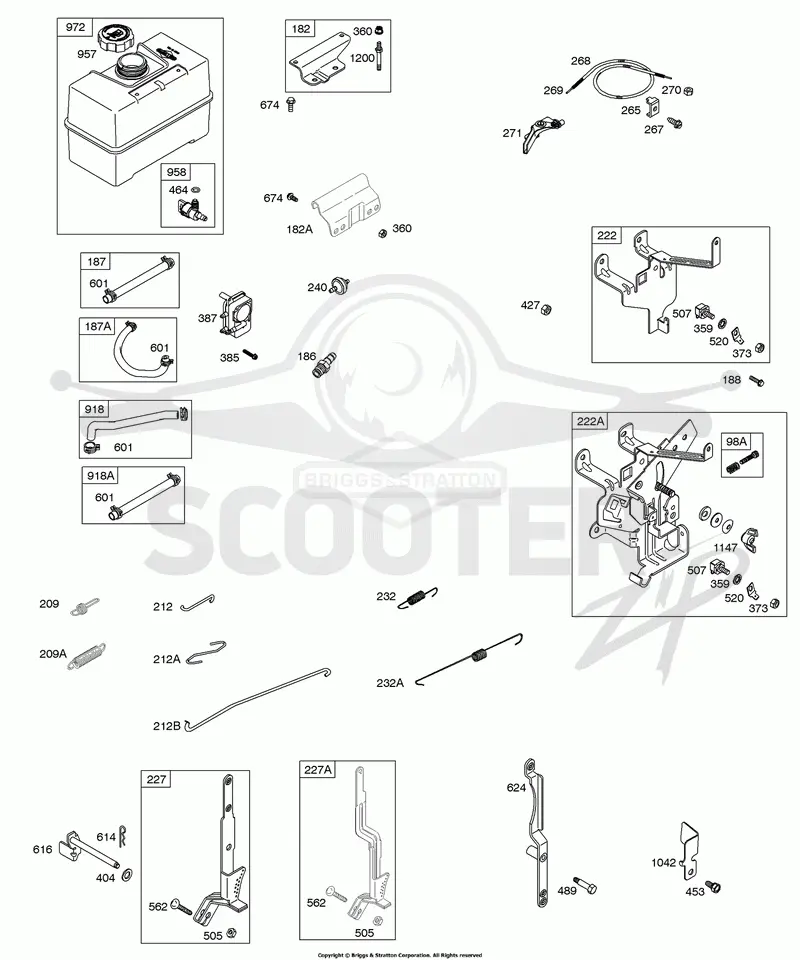 Controls, Fuel Tank, Springs/Links, Fuel Hoses