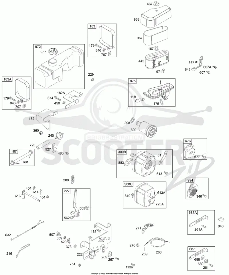 Controls, Muffler, Fuel, Air Cleaner