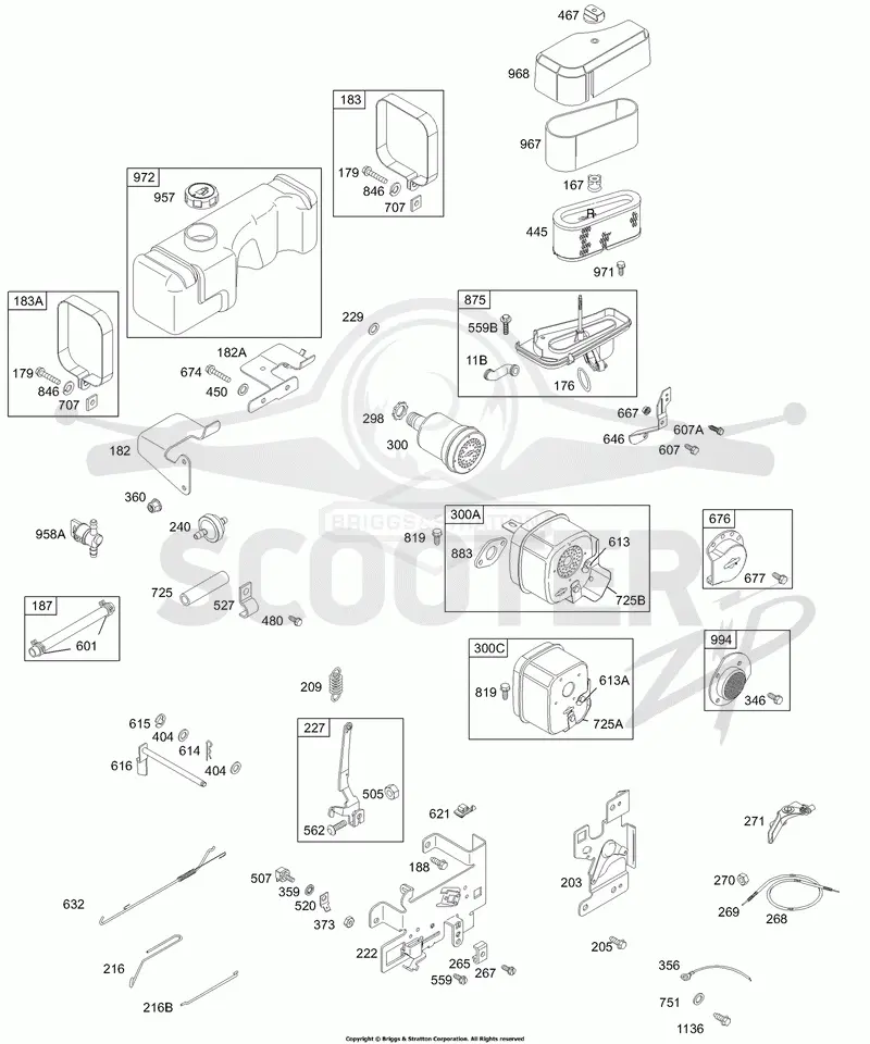Controls, Muffler, Fuel, Air Cleaner