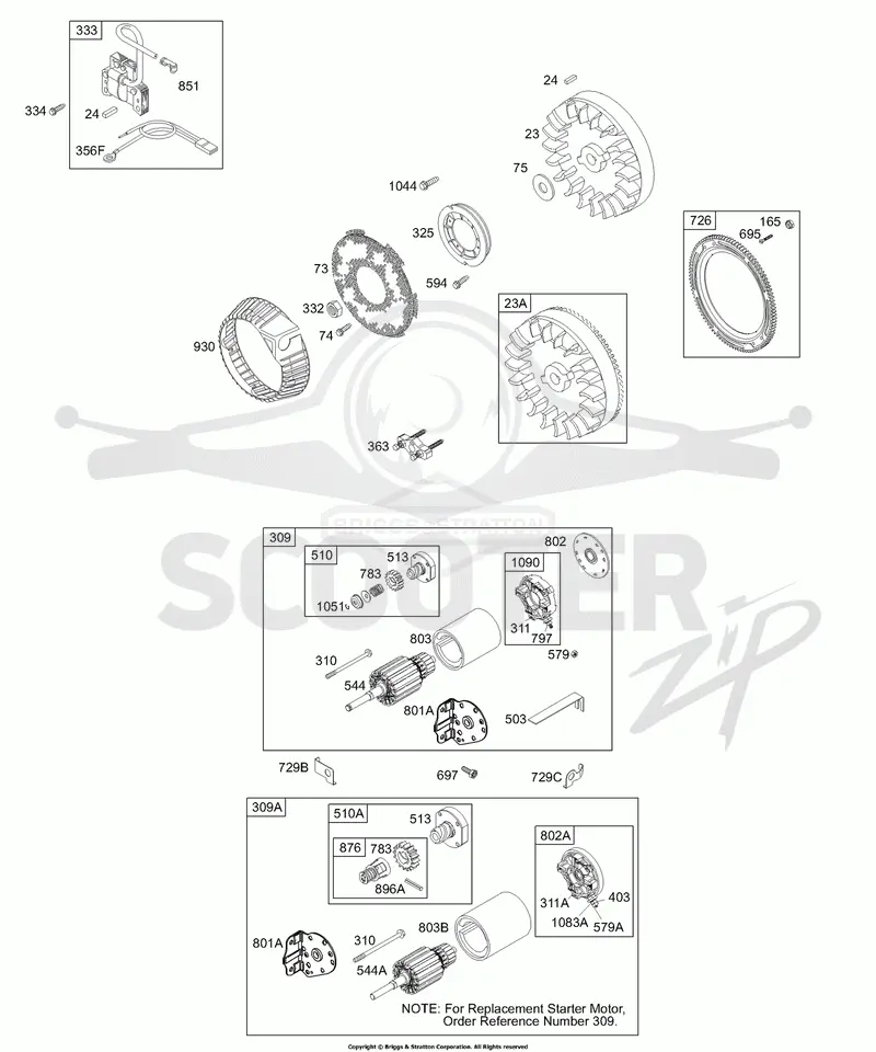 Electric Starter, Flywheel Group