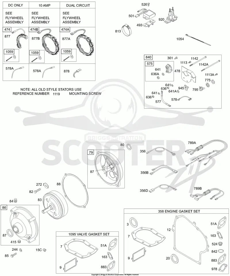ALTERNATORS, PANEL KIT, GEAR REDUCTION, WIRES, GASKETS