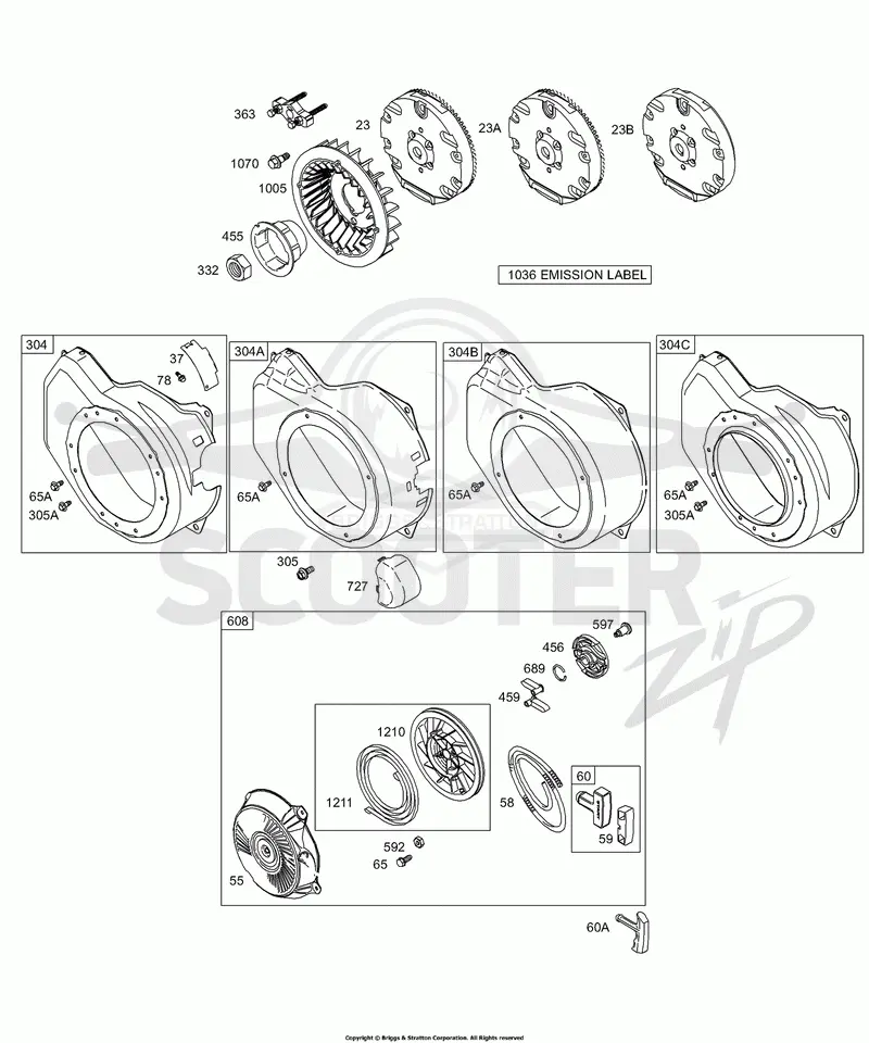 Blower Housing/Shrouds, Flywheel, Kits/Gaskets - Carburetor, Rewind