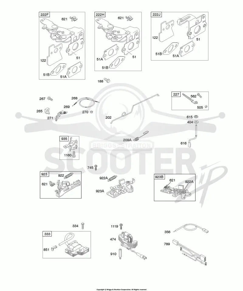 Controls, Flywheel Brake, Governor Spring, Ignition